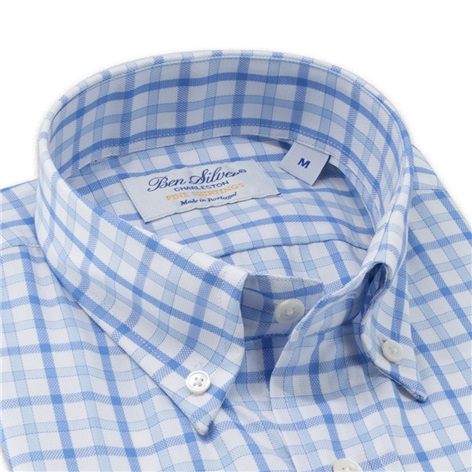 Sky and Cobalt Large Check Button Down
