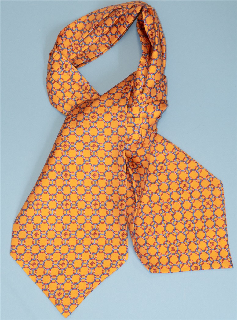 Silk Patterned Ascot in Marigold