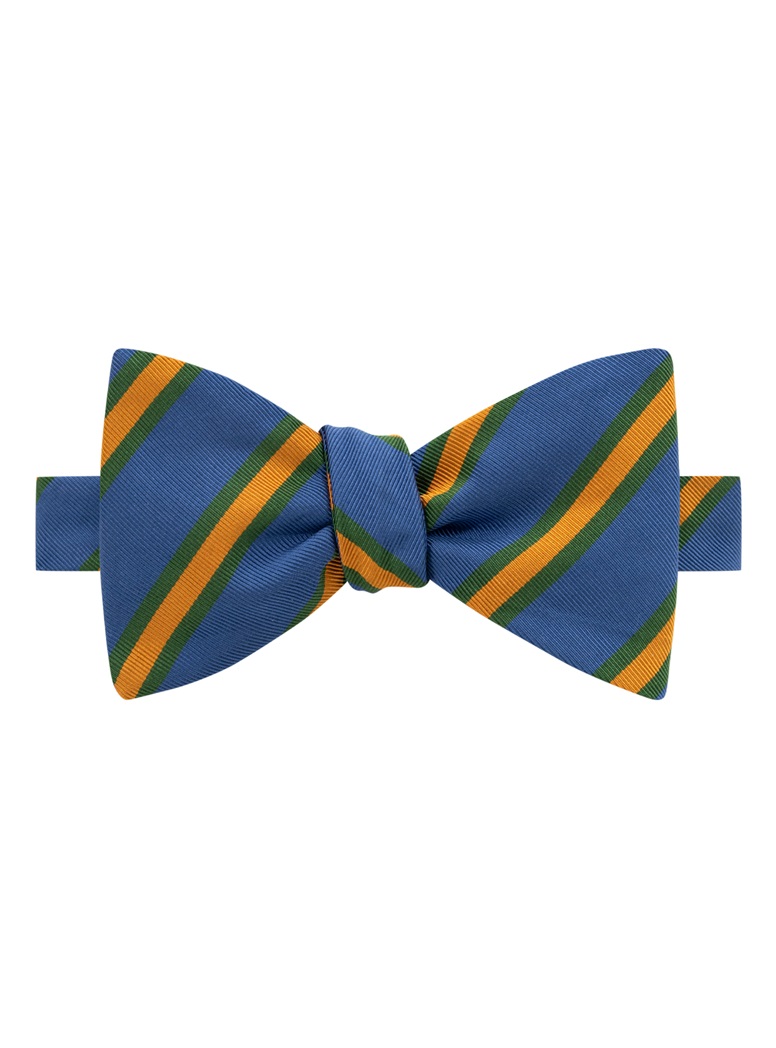 Mogador Striped Bow Tie in Marine