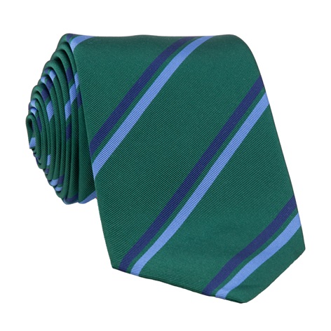 Silk Striped Tie in Hunter Green