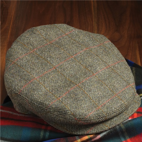 Wool Olive Windowpane Cap