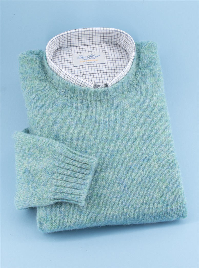 Shetland Crewneck Sweater in Surf