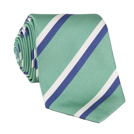 Silk Double Striped Tie in Sage