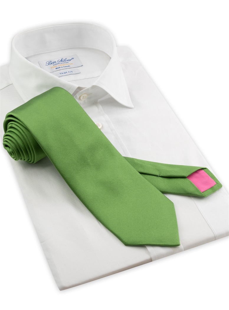 Silk Signature Solid Tie in Lime