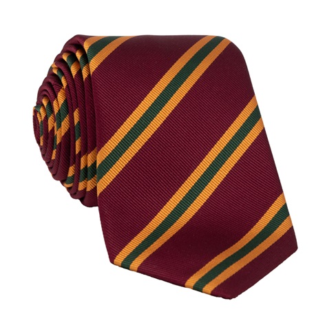 Silk Striped Tie in Claret