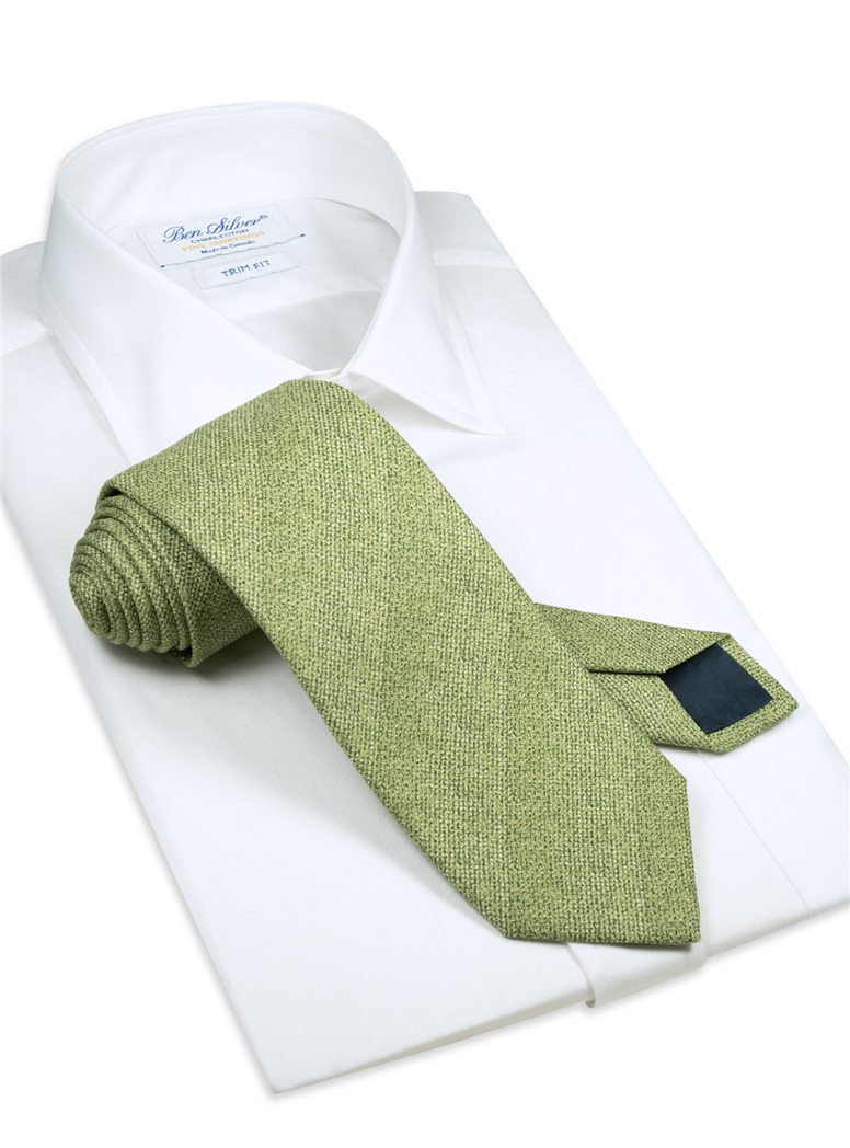 Silk Woven Tie in Sage