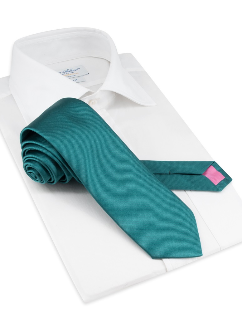 Silk Signature Solid Tie in Teal