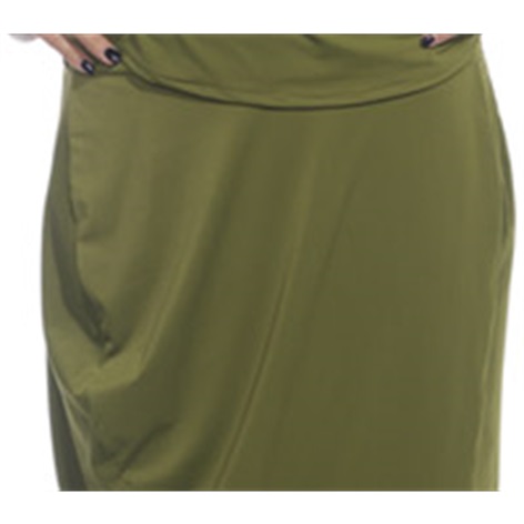 Lightweight Jersey Ogive Wrap Skirt in Green