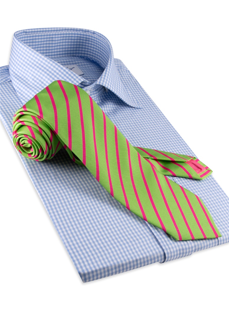 Mogador Bar Stripe Tie in Lime