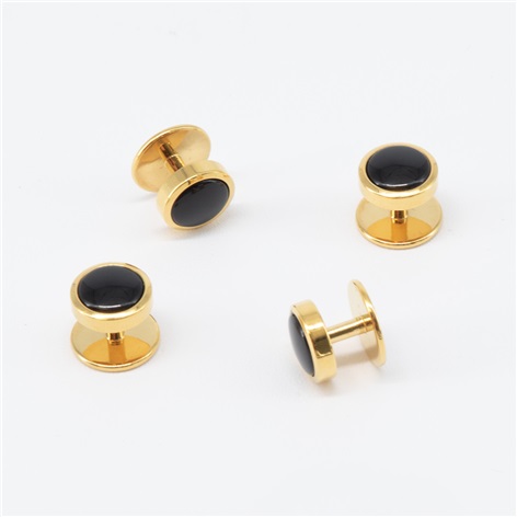 Onyx Stud Set in Gold