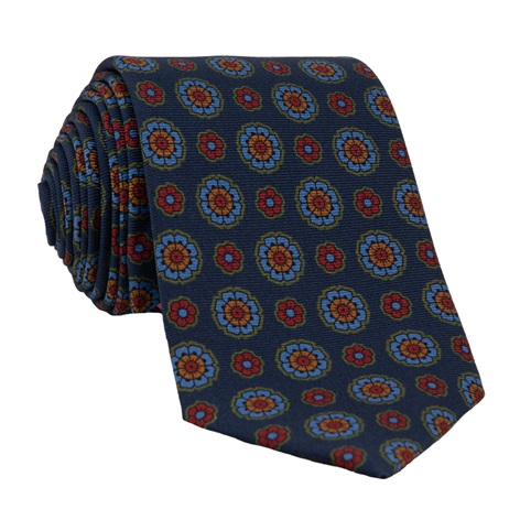 Silk Neat Tie in Navy