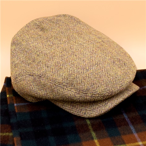 Wool Aberford Gold and Cinnamon Herringbone Cap