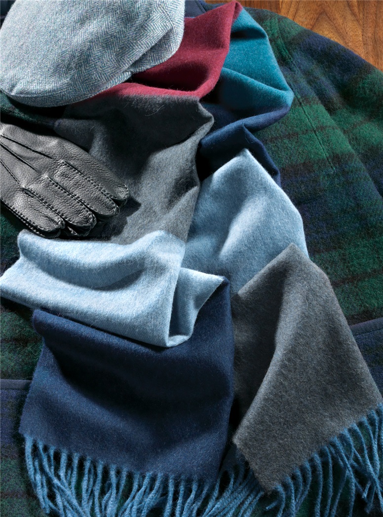 Wool and Alpaca Block Stripe Scarf
