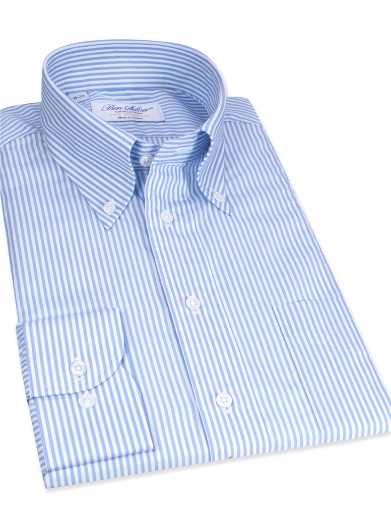 Blue and White Stripe Buttondown