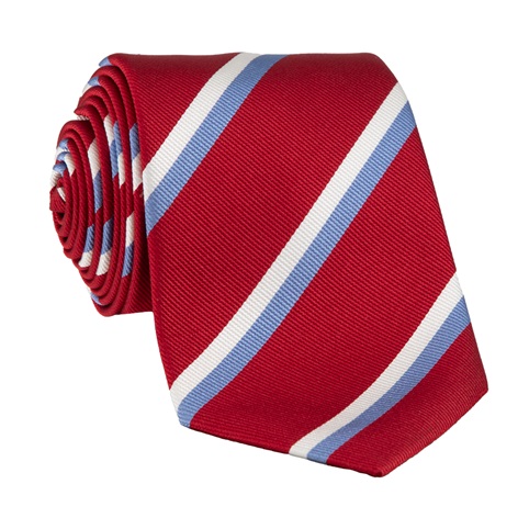 Silk Double Striped Tie in Fire