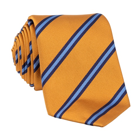 Silk Striped Tie in Gold