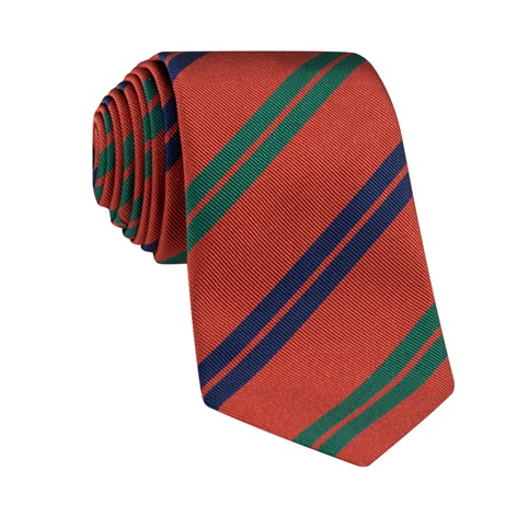 Silk Double Stripe Tie in Copper