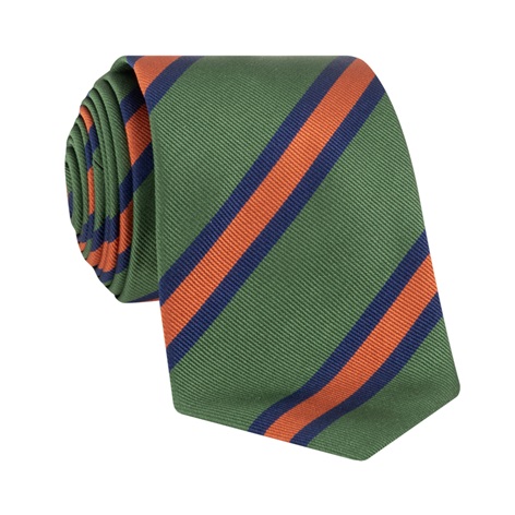 Silk Striped Tie in Clover