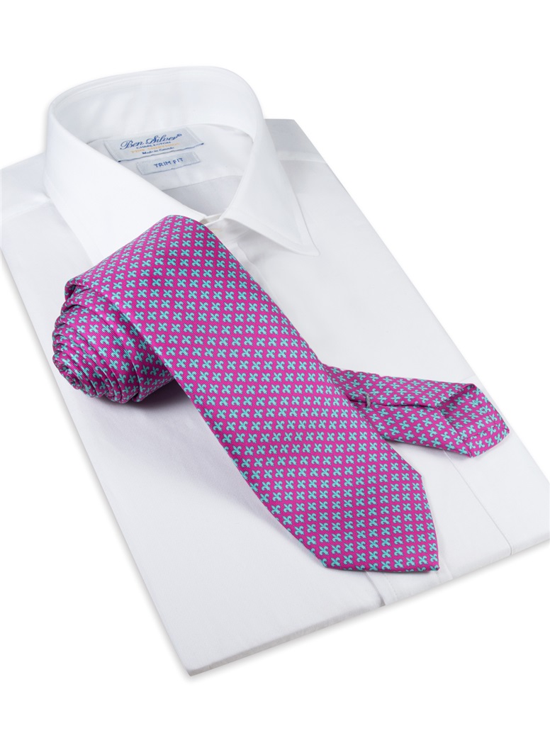 Fleur De Lis Tie in Magenta