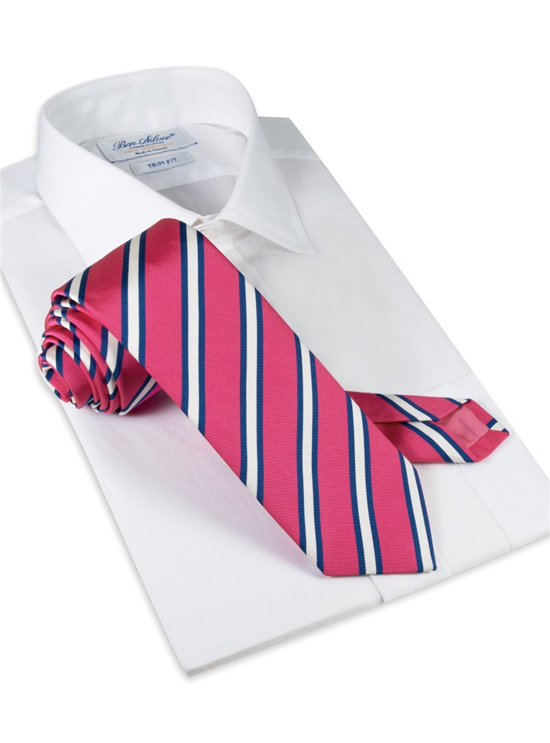 Mogador Striped Tie in Magenta