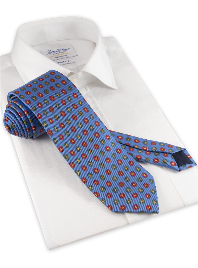 Silk Neat Printed Tie in Sky