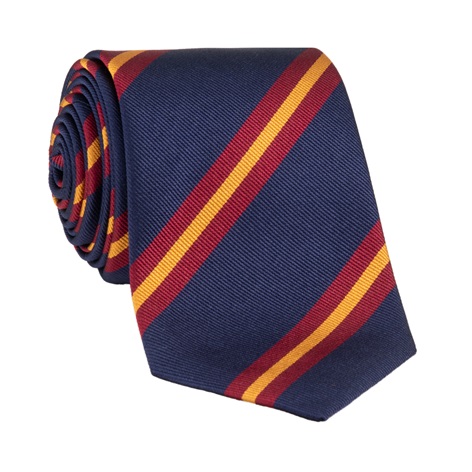 Silk Striped Tie in Navy