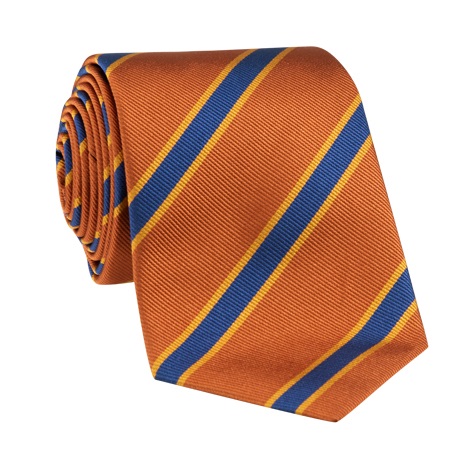 Silk Striped Tie in Copper