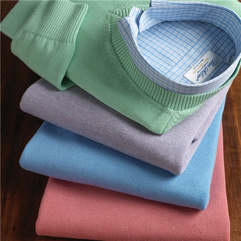 Cotton V-neck Sweaters