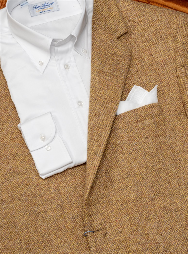 Golden Herringbone Harris Tweed Sport Coat