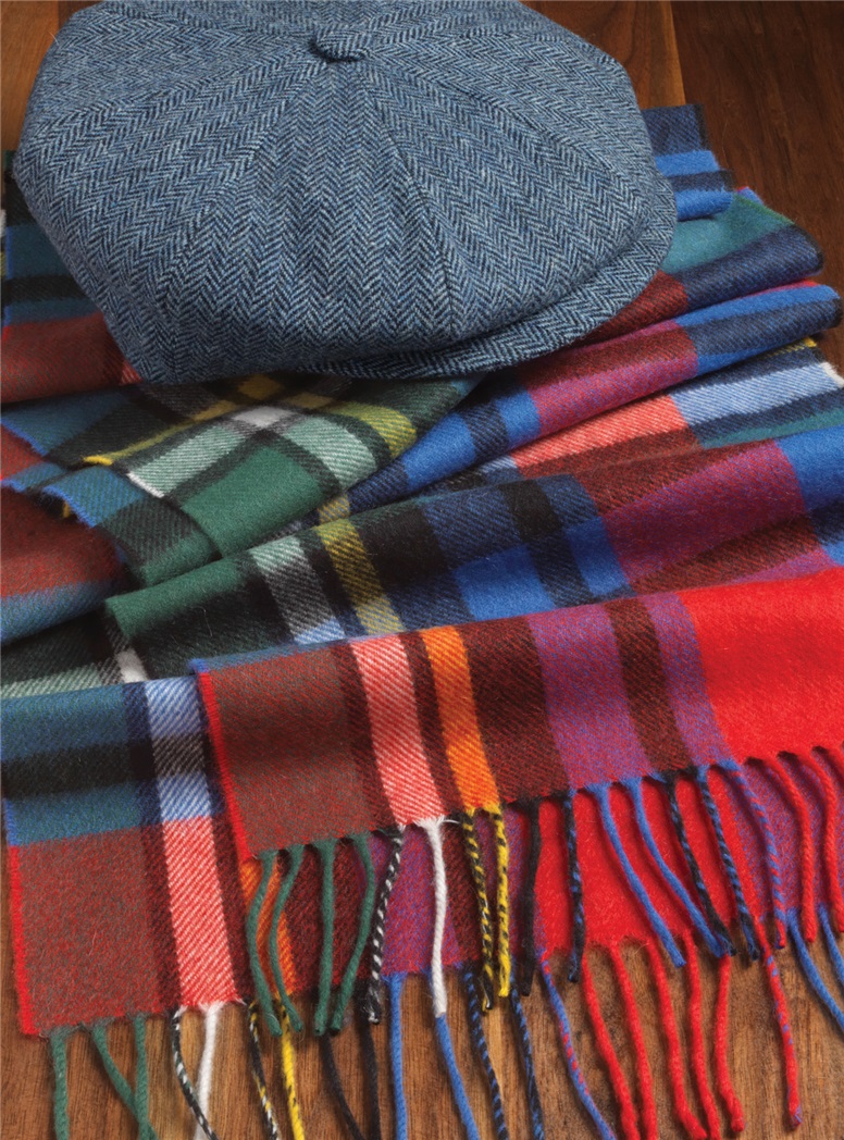 Ruby, Cobalt, and Green Cashmere Scarf