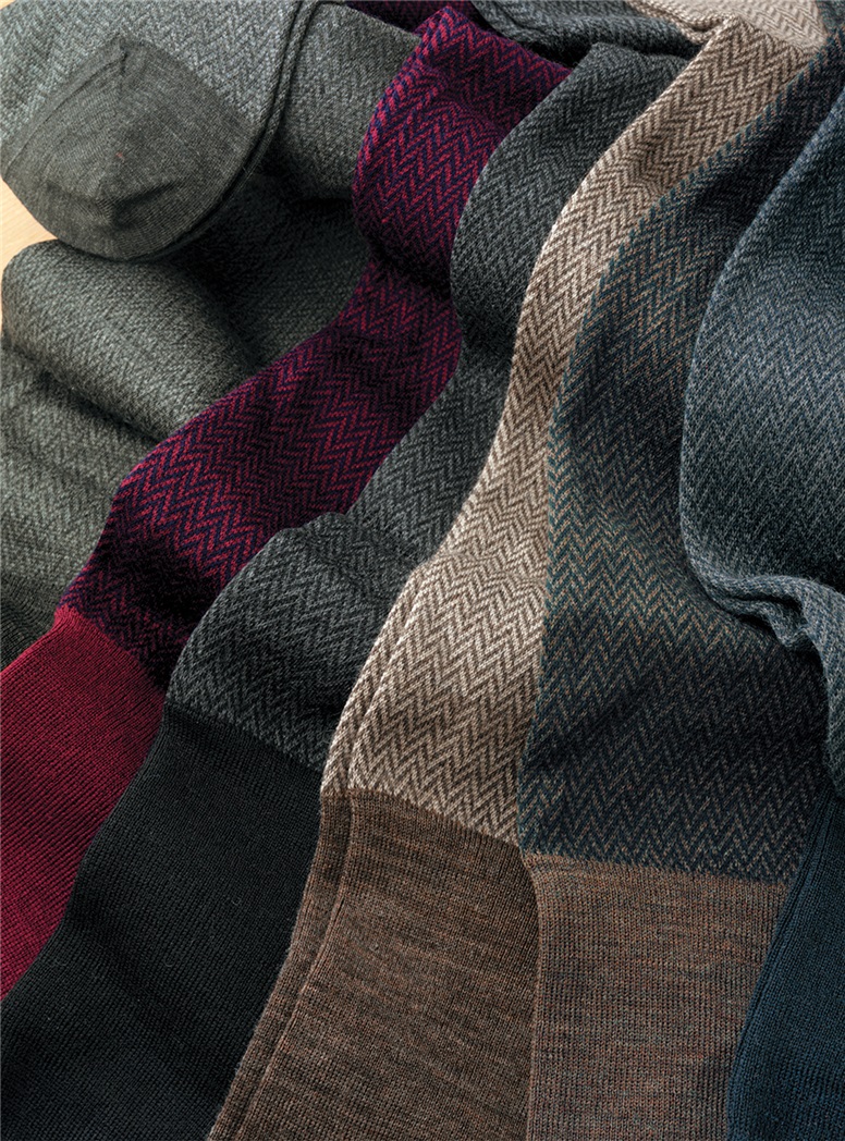 Wool Herringbone Dress Socks
