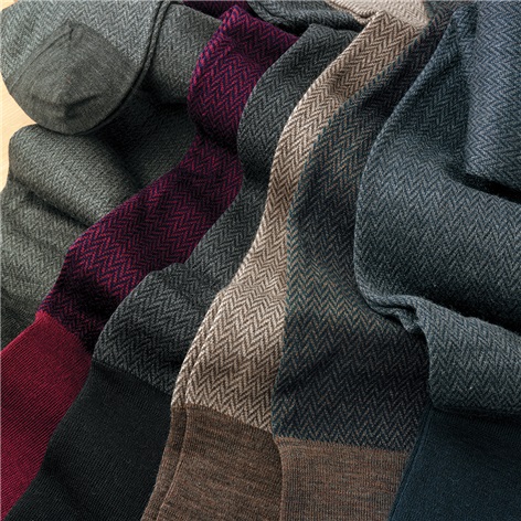 Wool Herringbone Dress Socks