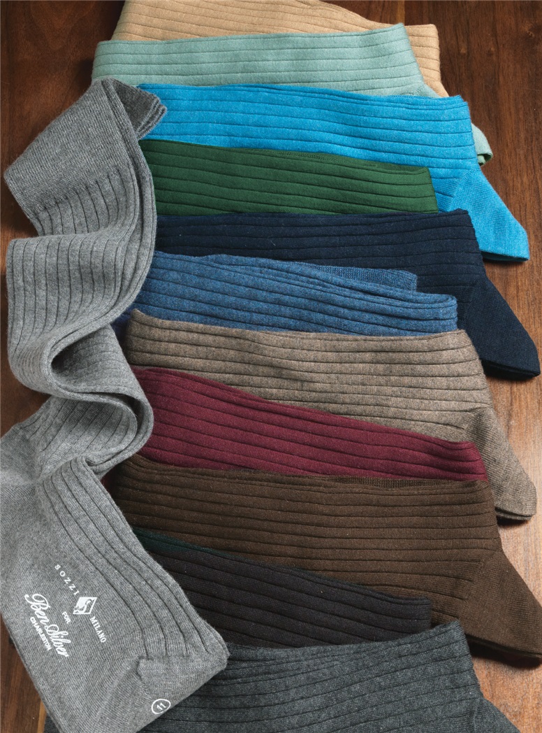 Cotton, Silk, and Cashmere "Bio Luxury" Dress Socks