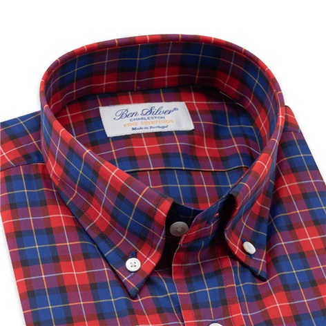 Red and Blue Large Check Button Down
