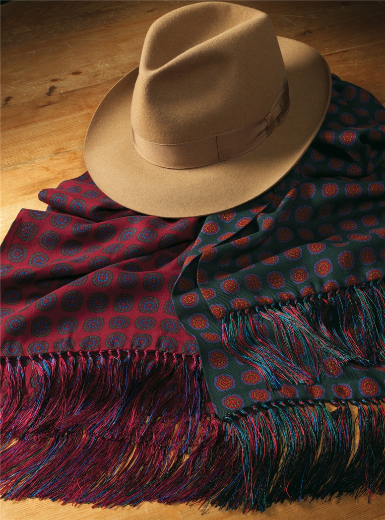 Wool and Cashmere Floral Medallion Scarves