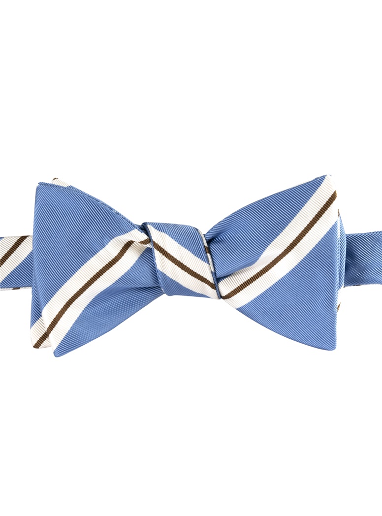 Mogador Striped Bow Tie in Sky