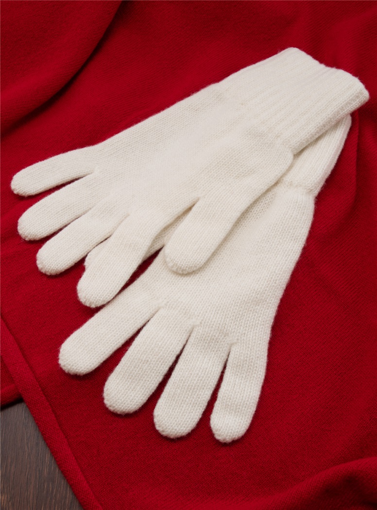 Ladies Cashmere Gloves in White