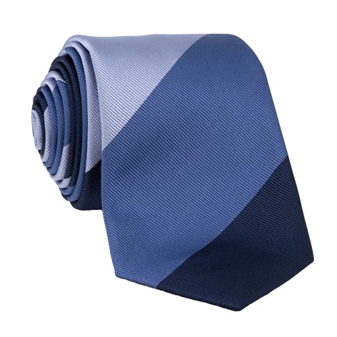 Silk Block Striped Tie in Sky