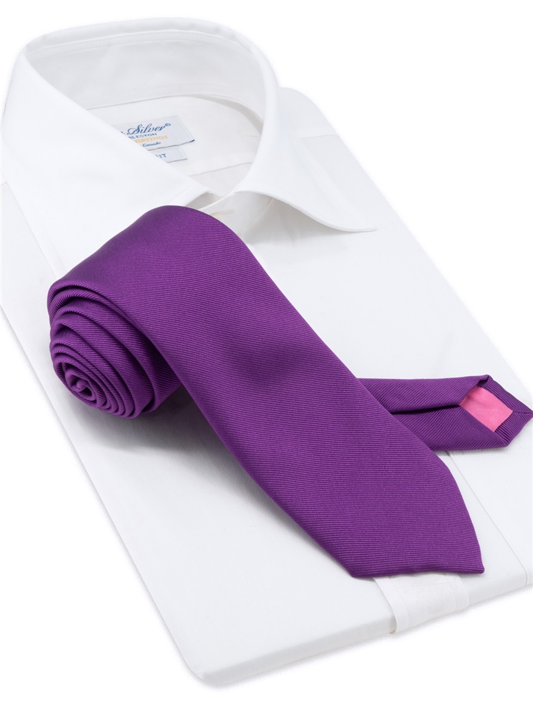 Silk Signature Solid Tie in Royal Purple