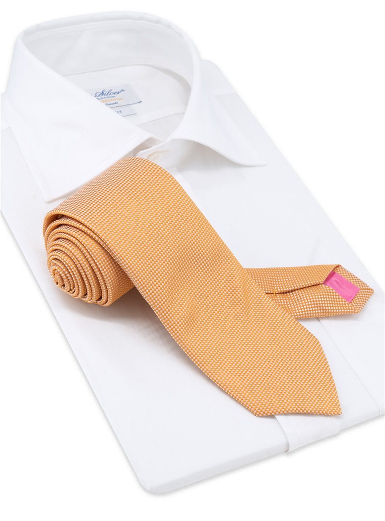 Silk Basketweave Tie in Golden