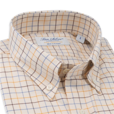 Brown, Gold, and Sky Tattersall Button Down