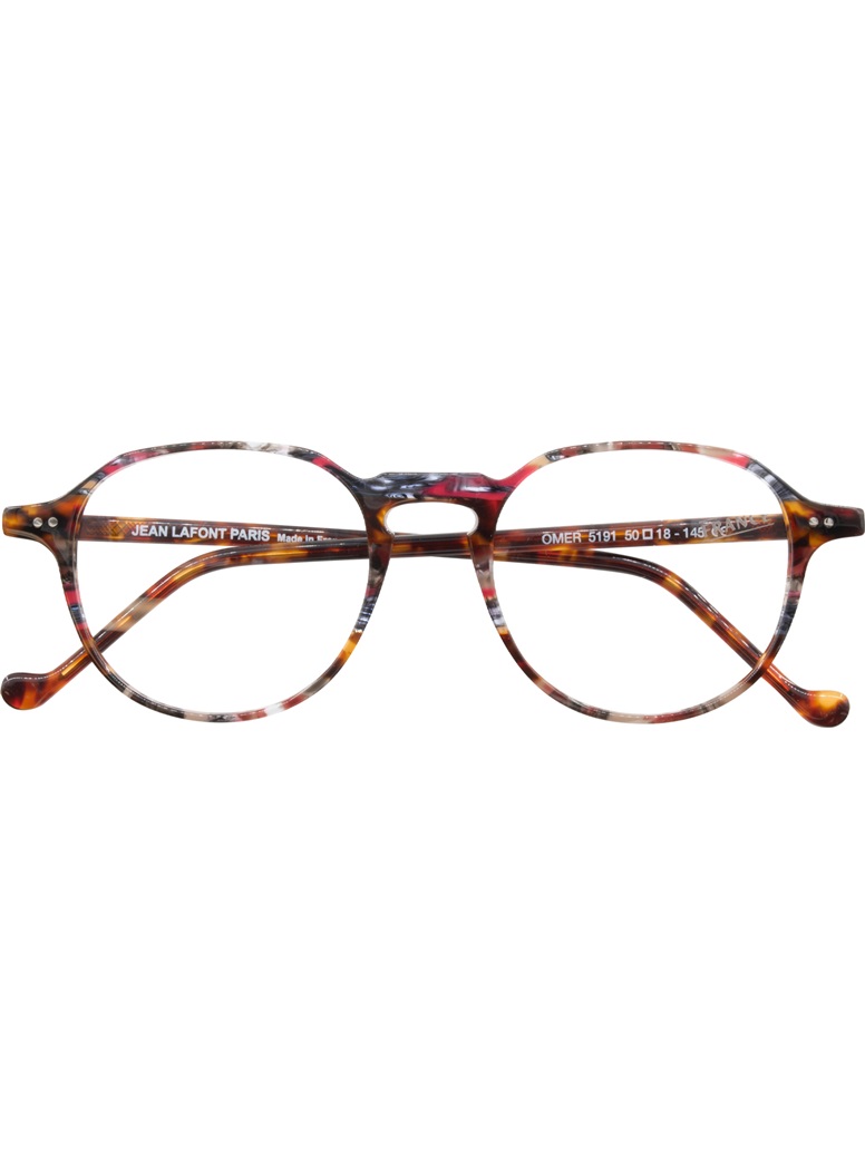 Delicate Semi Square Frame in Fire Tortoise