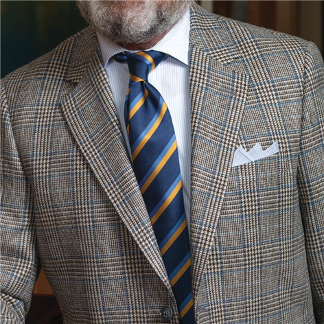 Grey and Cream Prince of Wales Plaid Sport Coat