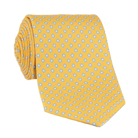 Printed Silk Tie in Yellow