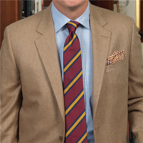 Sable and Cream Herringbone Cashmere Sport Coat