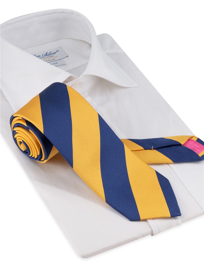 Silk Block Striped Tie in Sun