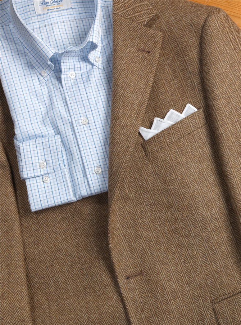Brown and Tan Herringbone Jacket