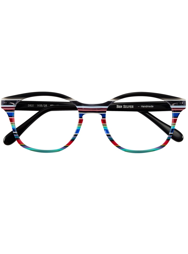 Multi-Colored Handmade Frame in Black, Grey, and Fire Red