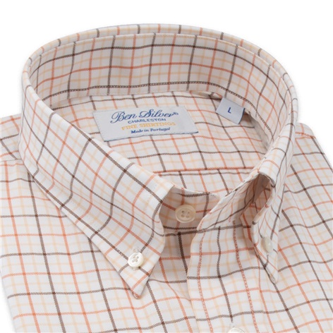 Rust, Brown, and Gold Check Button Down
