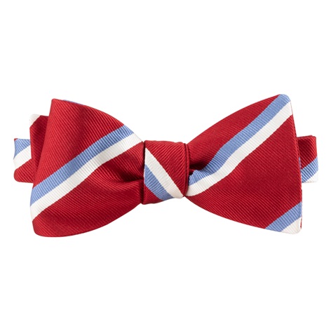 Silk Double Striped Bow Tie in Fire